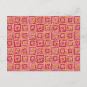 Circle in a Square Granny Square Postcard