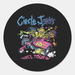 Circle Jerks 91 Tour Illustration Classic Round Sticker