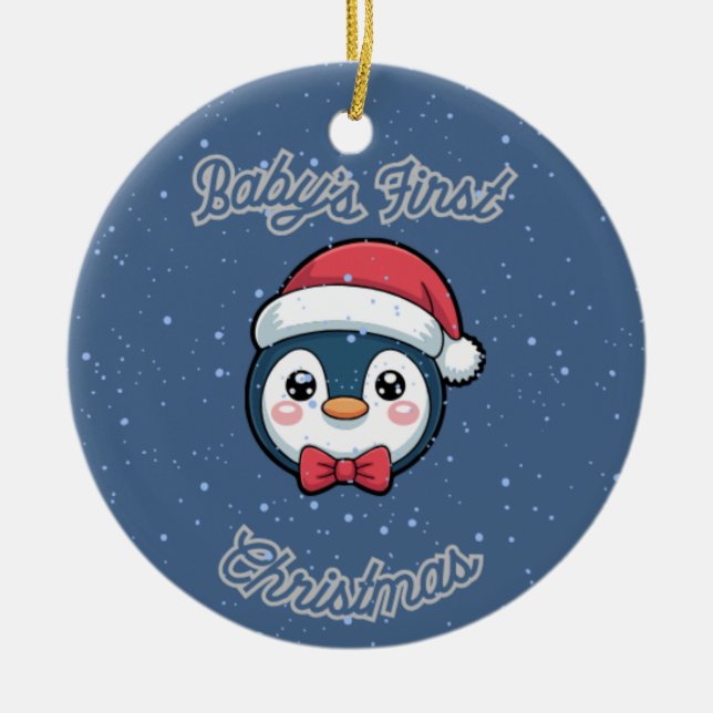 Circle Keepsake Ornament - Baby's First Christmas (Front)