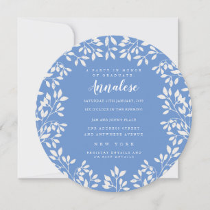 Circle Laurel Wreath Leaves Graduation Party Invitation