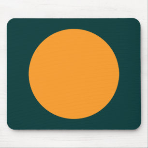 Circle - Light Orange with Dk Green Mouse Pad