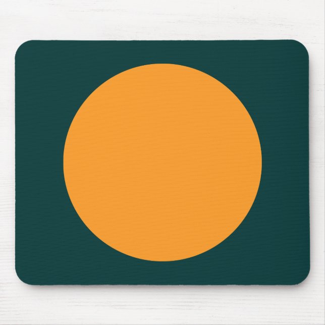 Circle - Light Orange with Dk Green Mouse Pad (Front)