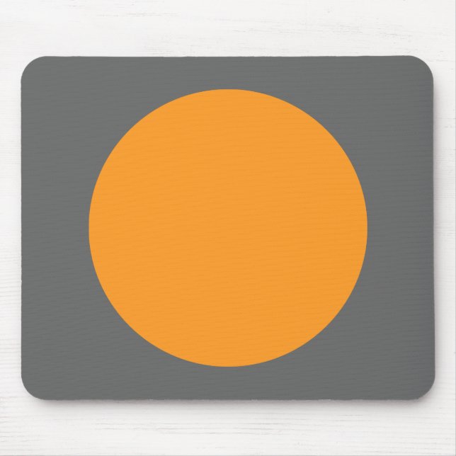 Circle - Light Orange with Grey Mouse Pad (Front)
