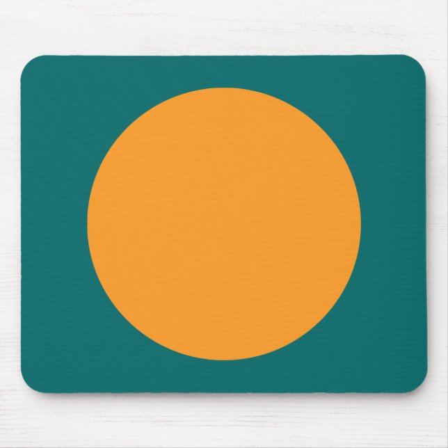 Circle - Light Orange with Moss Green Mouse Pad (Front)