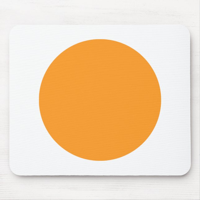 Circle - Light Orange with White Mouse Pad (Front)