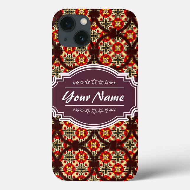 Circle Link Pattern with Personalised Name Case-Mate iPhone Case (Back)