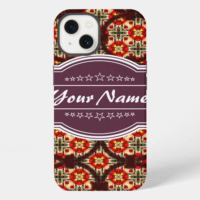 Circle Link Pattern with Personalised Name iPhone Case (Back)