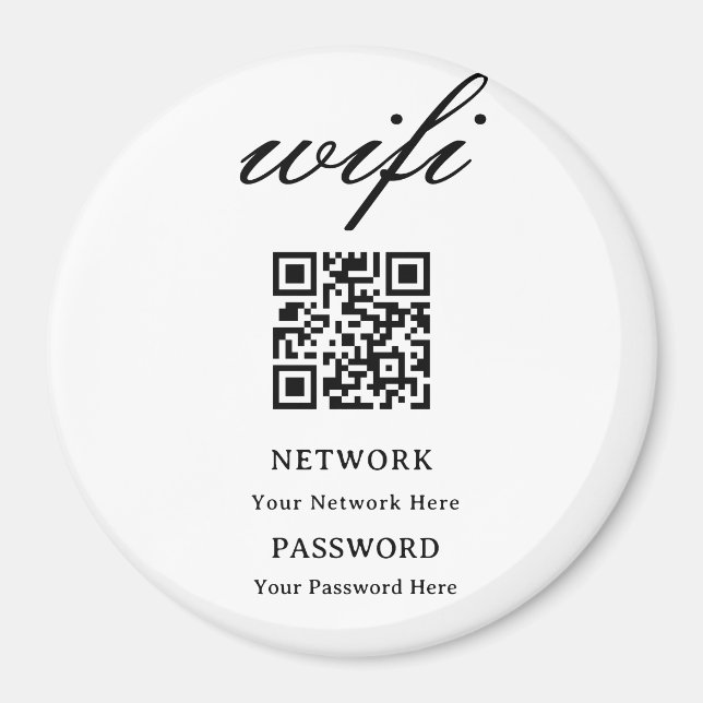 Circle Magnet | Modern Wifi Password Network (Front)