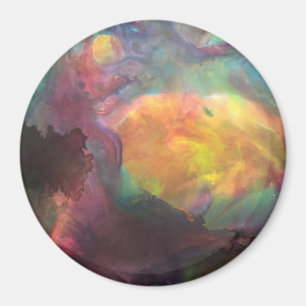 Circle Magnet with Johnson Abstract Artwork