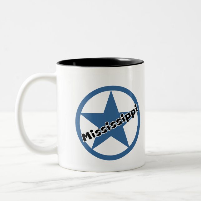 Circle Mississippi Two-Tone Coffee Mug (Left)