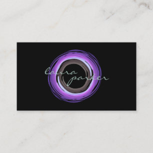 Circle Modern Watercolor Purple Professional Business Card