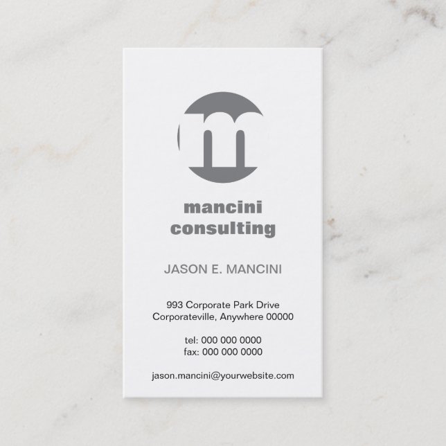 Circle Monogram Business Card (Front)