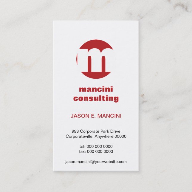 Circle Monogram Business Card (Front)