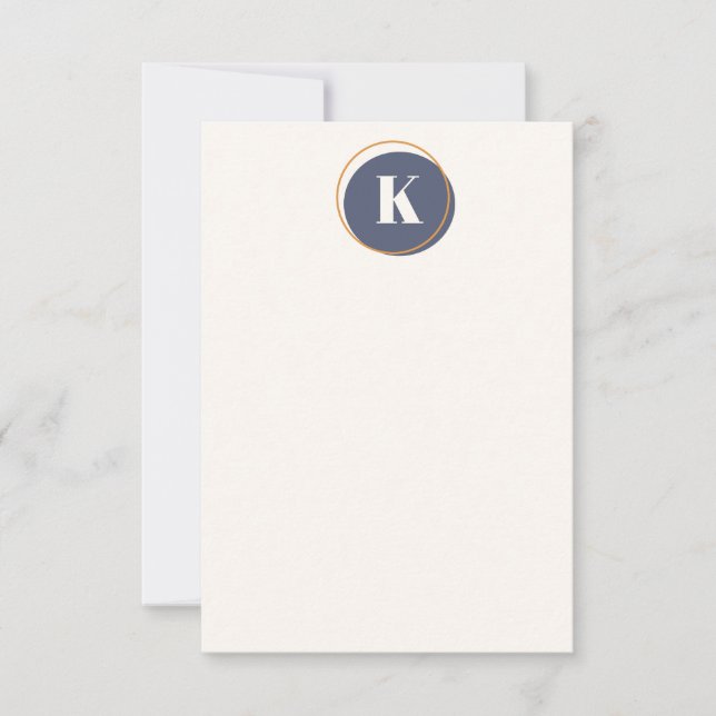 Circle Monogram Minimal Design in Navy and Cream Card (Front)