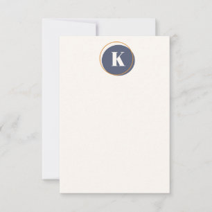 Circle Monogram Minimal Design in Navy and Cream Card