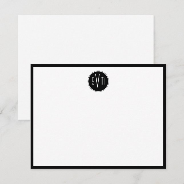 Circle Monogram Personalised  Card (Front/Back)