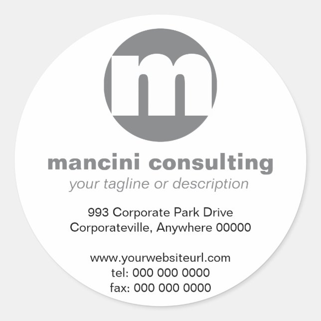 Circle Monogram Promotional Sticker (Front)