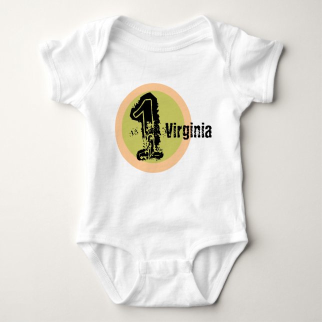 Circle Name and Age 1st Birthday Tshirt (Front)