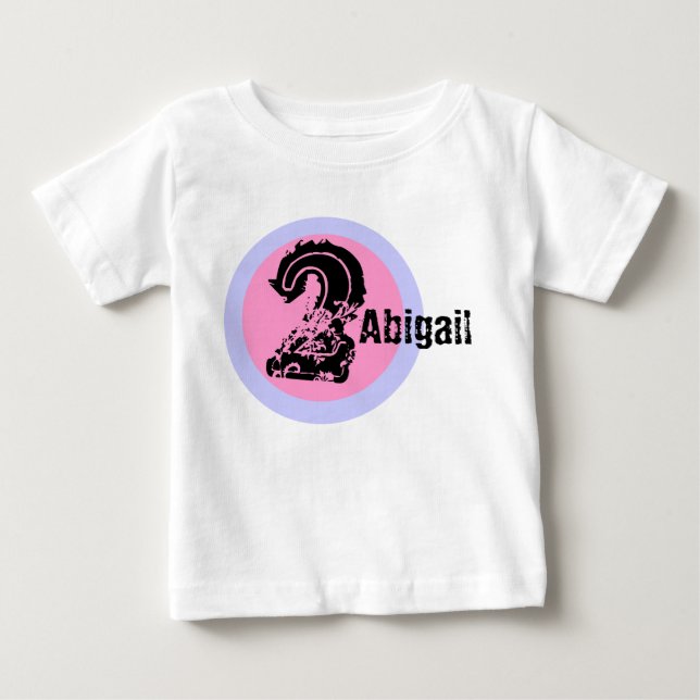 Circle Name and Age 2nd Birthday Tshirt (Front)