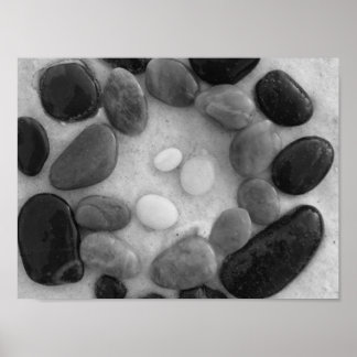 Circle of Black, Grey and White Poster