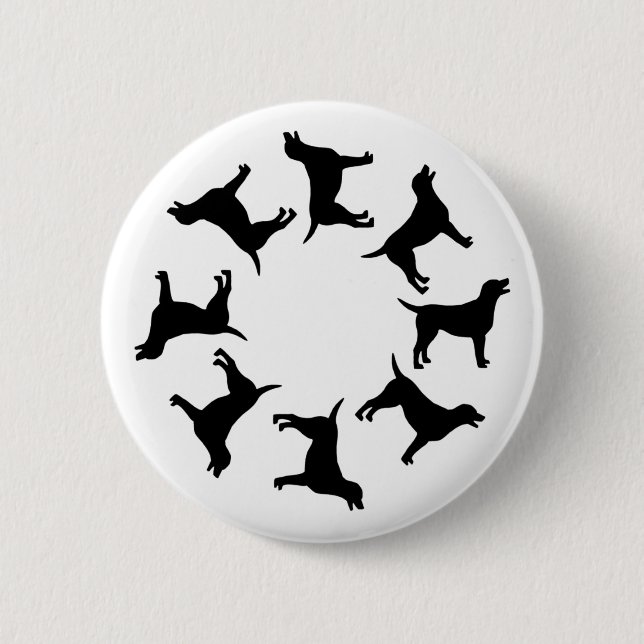 Circle of Black Labs 6 Cm Round Badge (Front)