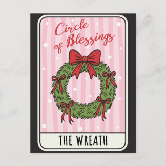 Circle of Blessings Christmas Wreath Holiday Postcard