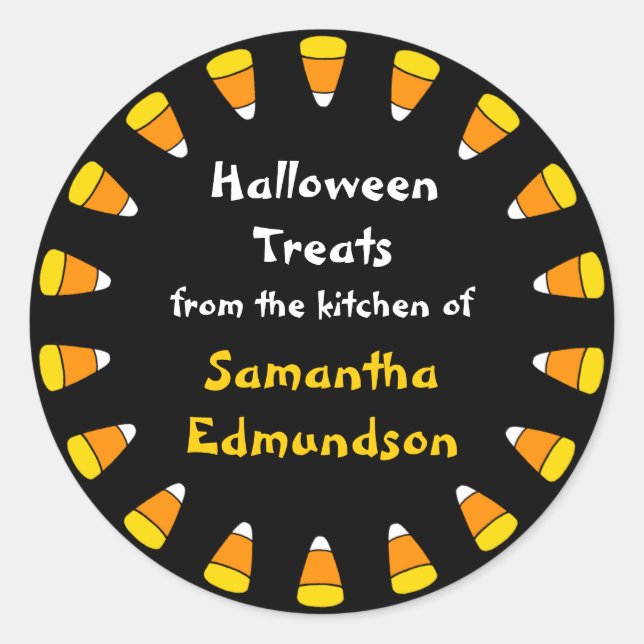 Circle of Candy Corn Kitchen Sticker (Front)