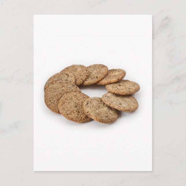 Circle of cookies on a white background postcard (Front)