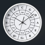 Circle Of Fifths in Black - Musician Design Watch Clock<br><div class="desc">The circle of fifths is a music theoretical tool to visualise the relationships between the 12 notes of the chromatic scale, their key signatures and the associated major and minor keys. This design shows the Circle of Fifths with the root notes of the major scales in the outer and the...</div>