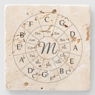 Circle of Fifths Monogram Stone Coaster