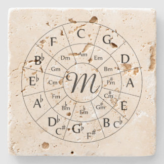 Circle of Fifths Monogram Stone Coaster