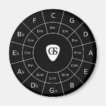 Circle Of Fifths - White Design for Musicians Magn
