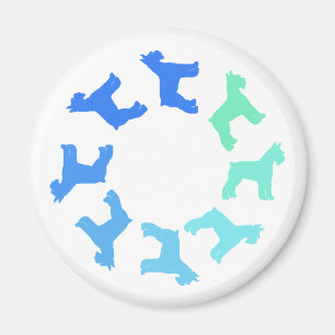 Circle of Giant Schnauzers (blue to green) Magnet