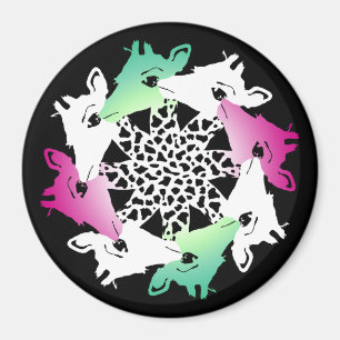 circle of giraffes magnet