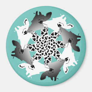 circle of giraffes magnet