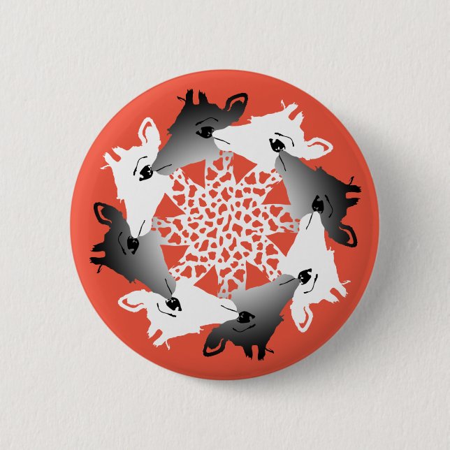 circle of giraffes magnet 6 cm round badge (Front)