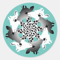 circle of giraffes magnet button classic round sti