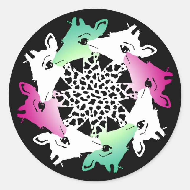 circle of giraffes magnet button classic round sti sticker (Front)