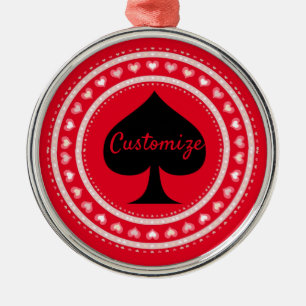 Circle of Hearts Black Spade Thunder_Cove Metal Ornament