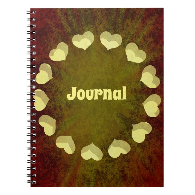 Circle of Hearts Grunge Journal Notebook (Front)