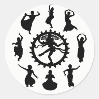 Circle of Indian Dance Classic Round Sticker