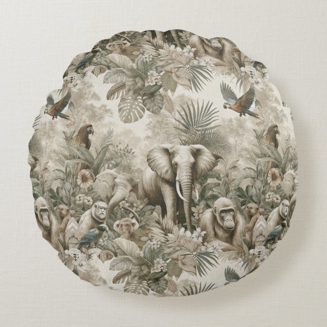 Circle of Life Jungle Harmony Round Cushion (Front)