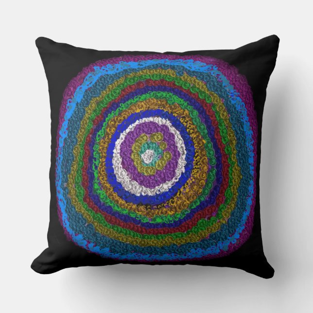 Circle of Life Multicolor Throw Pillow (Front)