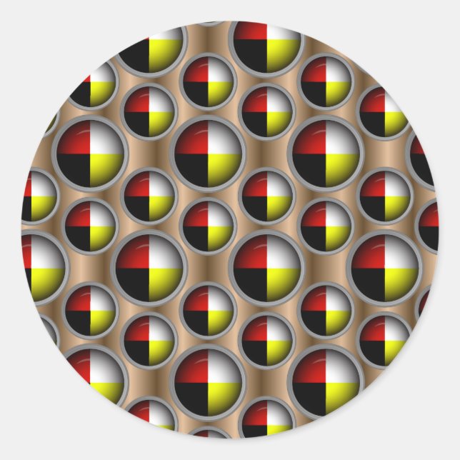 Circle of Life pattern Classic Round Sticker (Front)