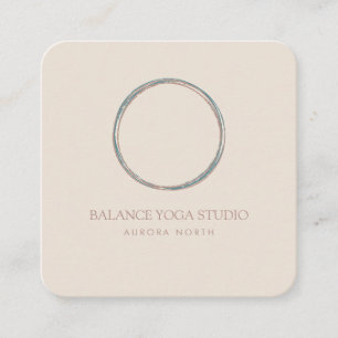 Circle of Life Symbol Yoga Instructor Customized Square Business Card