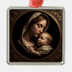 “Circle of Light: Madonna and Child”Ornament Metal Metal Ornament