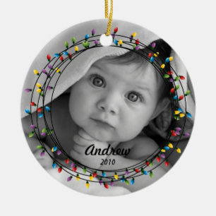 Circle of Lights Photo Christmas Ornament