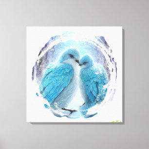 *~* Circle of Love Birds AP54 Art Winter Canvas Print