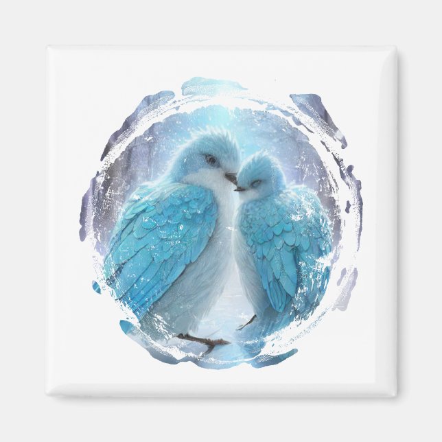 *~* Circle of Love Birds AP54 Art Winter Magnet (Front)