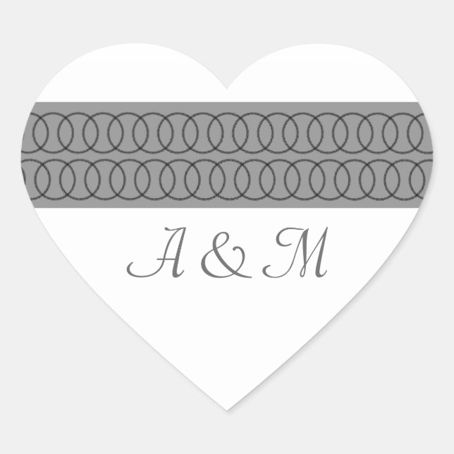 Circle of Love Monogram Heart Stickers (Front)